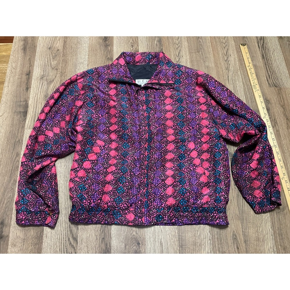 HER Sweater, Women's Size Small, Pink Blue Purple, Windbreaker, Full Zip